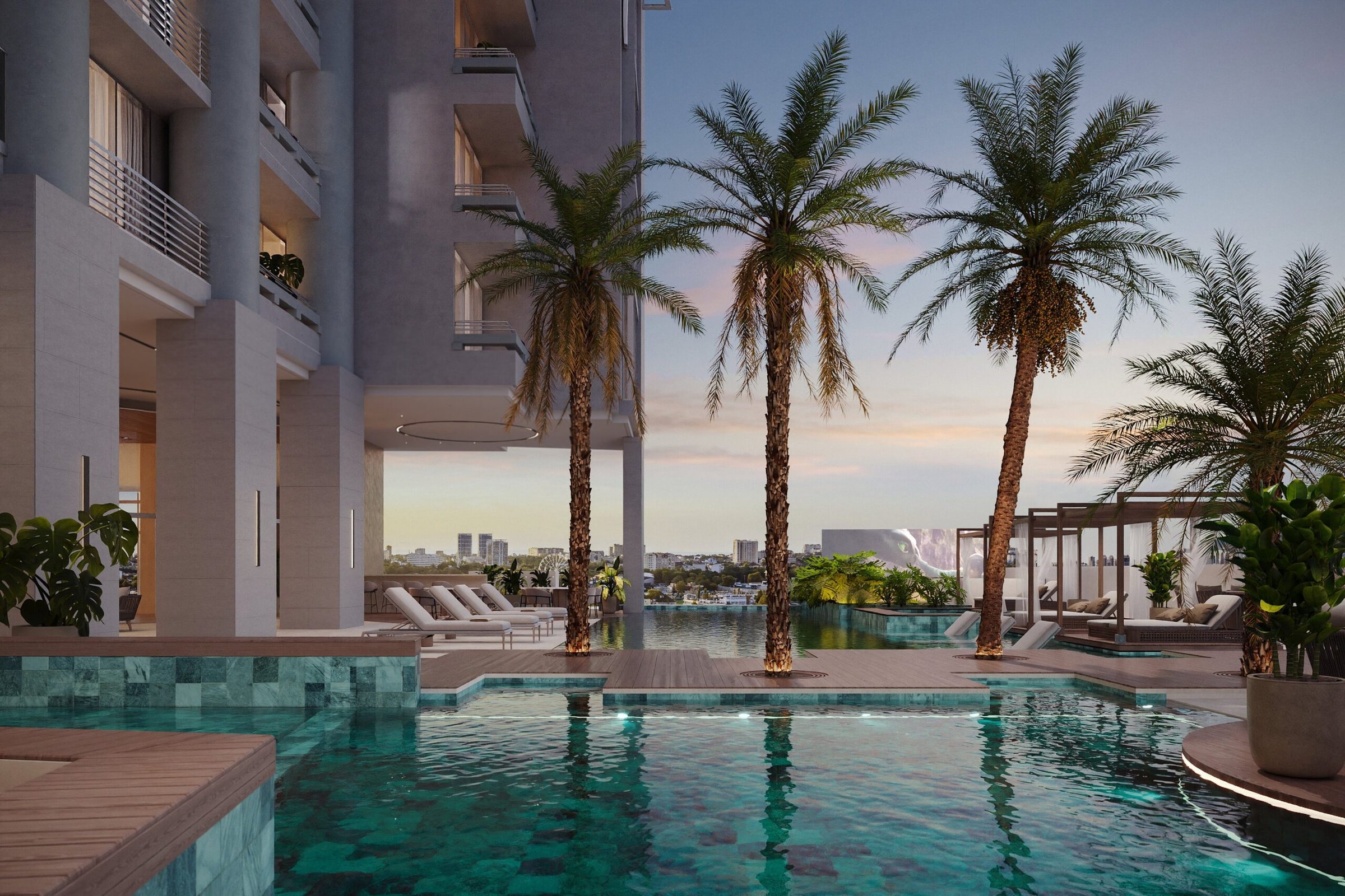 Luxor 500 — amenity rendering of the proposed pool deck