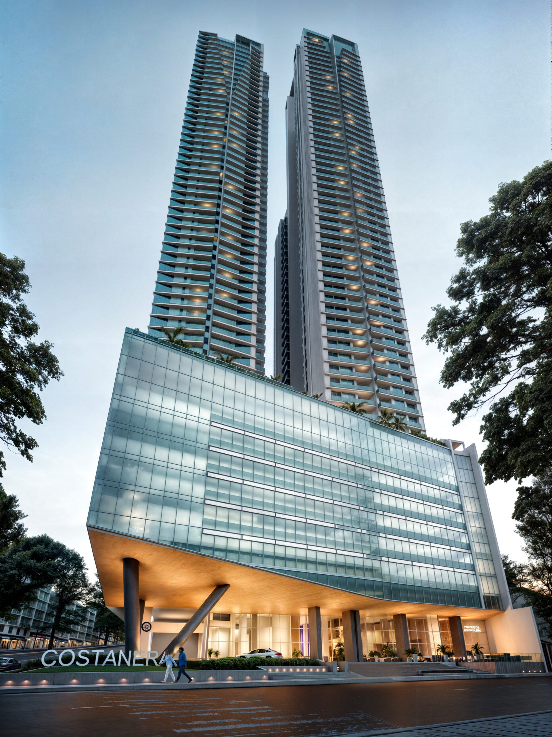 Costanera Aqua — architectural rendering of the Costanera complex exterior used in AQUA marketing